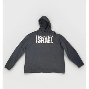 "Praying For Israel" Black Hoodie In Unisex Size XL Ring Spun Cotton Blend Pockt